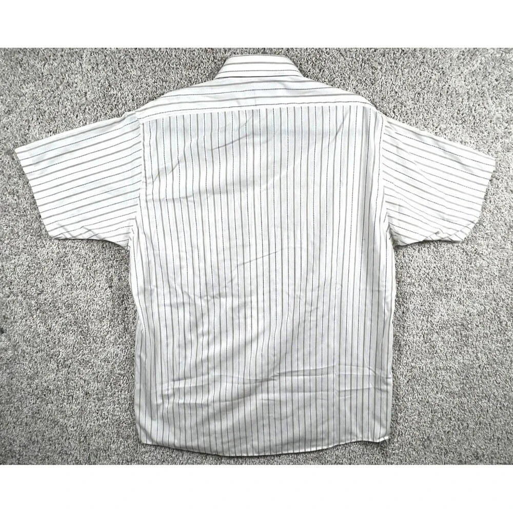 Editions by Van Heusen Shirt Mens Multicolor Striped Short Sleeve size 16 - Picture 5 of 7